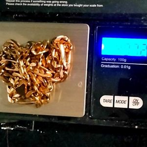 18k solid gold Figaro chain 22 inch 7.5 mm 49.72 grams